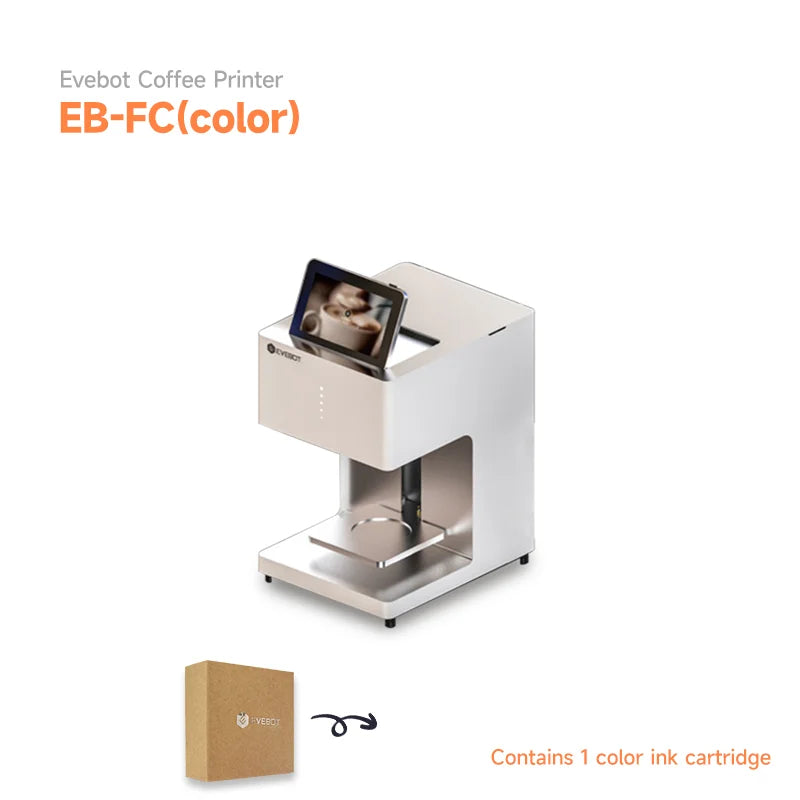  EVEBOT FC/FT4/PRO/FM1 3d Latte Art Coffee Printer Machine  Automatic Beverages Food Selfie With WIFI Connection Printing Edible Ink  Cartridges (FC-W-1Color Ink): Home & Kitchen
